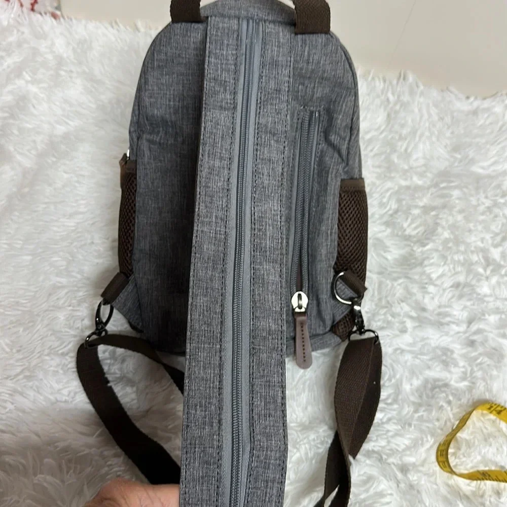 NWOT Small Canvas Backpack with Sequined Skull